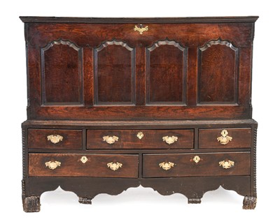 Lot 233 - ^  A George II Joined Oak Chest on Stand, mid...