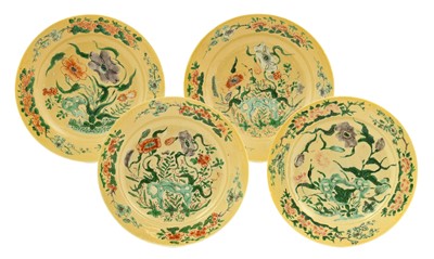 Lot 75 - ^  A Set of Four Chinese Porcelain Plates,...