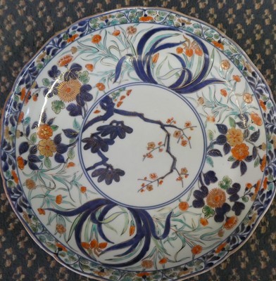 Lot 100 - ^ A Set of Three Imari Porcelain Saucer Dishes,...