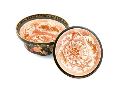 Lot 96 - ^ A Kutani Porcelain Bowl and Cover, Meiji...