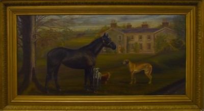 Lot 1215 - Janice Latham (20th century) Black horse and...