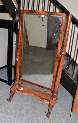 Lot 1294 - A Victorian mahogany cheval mirror with...