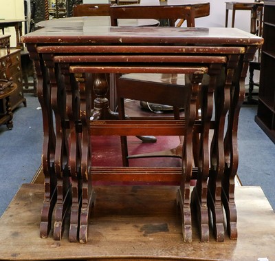 Lot 1231 - A George III mahogany side table, a set of...