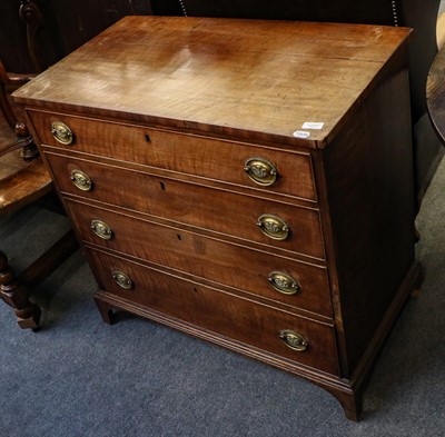 Lot 1223 - A George III mahogany four drawer straight...