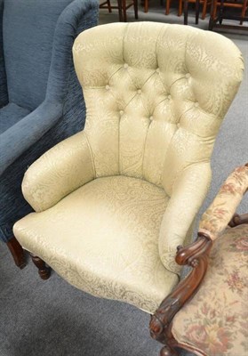 Lot 718 - Victorian brocade upholstered nursing chair