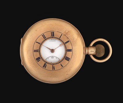 Lot 2207 - J.W.Benson: A 9 Carat Gold Half Hunter Pocket Watch