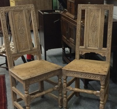 Lot 1130 - A pair of 18th century joined oak, continental...