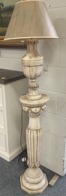 Lot 1160 - A 19th-century alabaster plant stand 92cm high,...