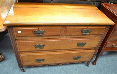 Lot 730 - Late Victorian walnut dressing table base and a small glazed oak bookcase (2)