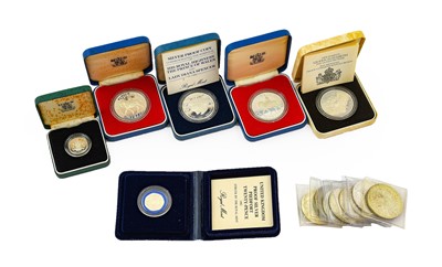 Lot 64 - 6 x UK Silver Proofs comprising: 4 x crowns...