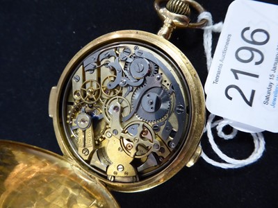Lot 2196 - An 18 Carat Gold Full Hunter Minute Repeater Chronograph Pocket Watch