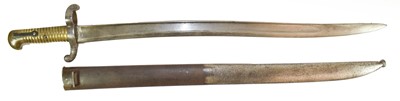 Lot 235 - A French Model 1842 Yataghan Sword Bayonet,...