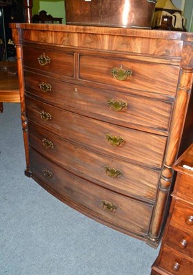 Lot 736 - A Victorian mahogany bow fronted chest of drawers