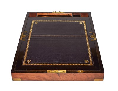 Lot 294 - A Victorian brass bound walnut writing box