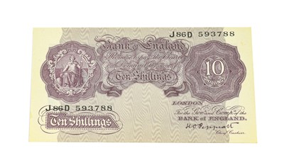 Lot 260 - Bank of England, 10 Shillings Peppiatt mauve...