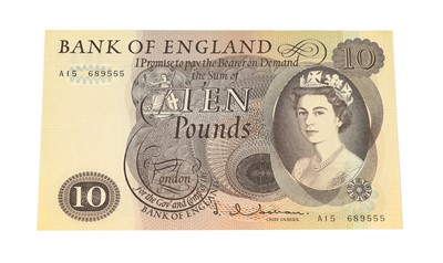 Lot 261 - Bank of England, £10 Hollom, series ‘C’...