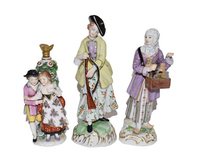 Lot 213 - An early 20th century Meissen figures modelled...