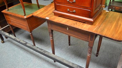 Lot 746 - A mahogany work table and a reproduction table