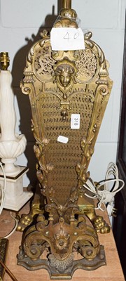 Lot 318 - A Victorian brass Peacocks tail firescreen...