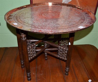 Lot 754 - Copper topped Eastern table