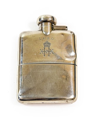 Lot 159 - A Second World War Silver Hip Flask to the...