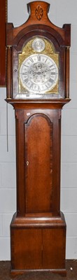 Lot 1364 - An oak and mahogany eight day longcase clock