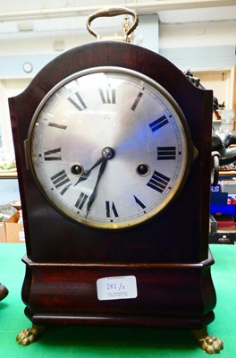 Lot 297 - An Aesthetic movement mantel clock in ebonized...