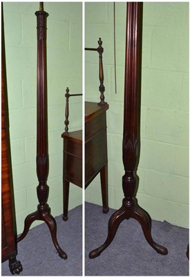 Lot 765 - Pair of large mahogany standard lamps