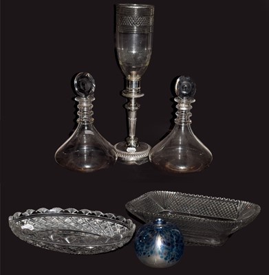 Lot 269 - Two Georgian three-ring ships decanters;...