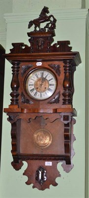 Lot 770 - Vienna type walnut wall clock