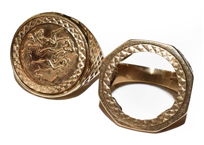 Lot 130 - A coin mounted as a ring, finger size V1/2;...
