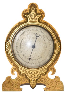 Lot 232 - A gilt brass desk aneroid barometer, circa...