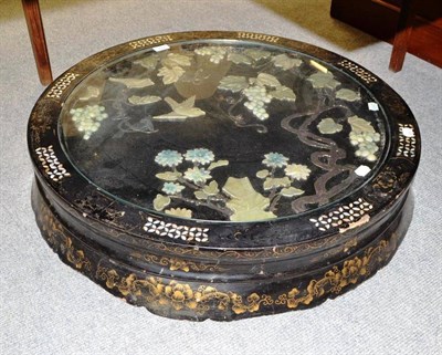 Lot 772 - Chinese lacquer and soapstone table