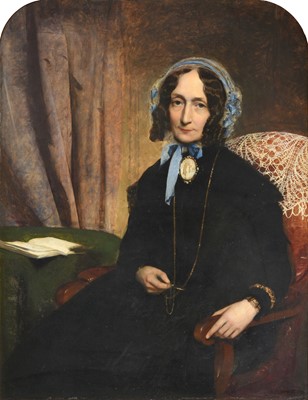 Lot 1172 - Arthur Hughes (1832-1914) Portrait of a lady,...
