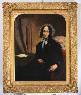 Lot 1130 - Arthur Hughes (1832-1914) Portrait of a lady,...