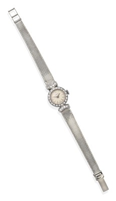 Lot 2264 - A Lady's 9 Carat White Gold Diamond Cocktail Wristwatch