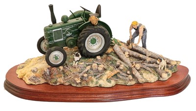 Lot 21 - Border Fine Arts 'Hauling Out' (Field Marshall Tractor)