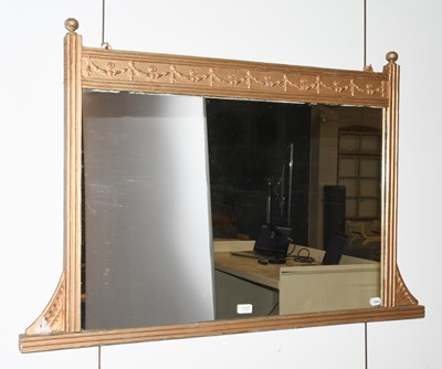 Lot 1173 - A Gilt Overmantel Mirror, late 19th century,...