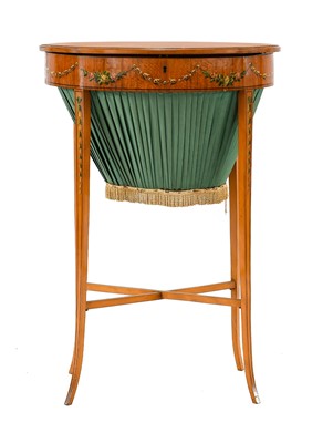 Lot 359 - {} An Edwardian Satinwood and Polychrome...