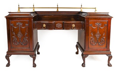 Lot 598 - {} A Carved Mahogany Sideboard, late...