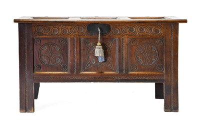 Lot 742 - {} A Joined Oak Chest, late 17th century, the...