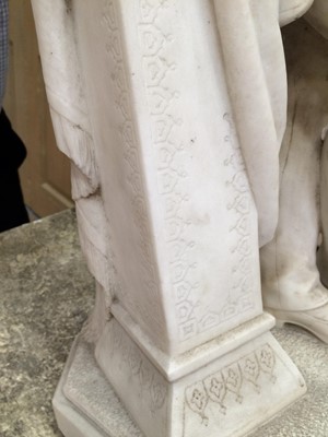 Lot 137 - {} A Victorian Carved White Marble Figure of...