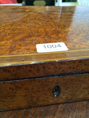 Lot 1004 - A Victorian Amboyna and Ebony and Boxwood...
