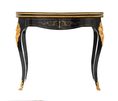 Lot 369 - {} A Louis XV Style Ebonised, Parcel Gilt and...