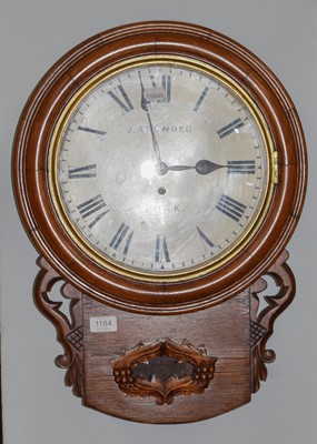 Lot 1184 - A 19th century oak cased single fusee drop...