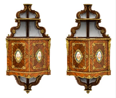 Lot 362 - {} A Pair of French Louis XV Style Kingwood...