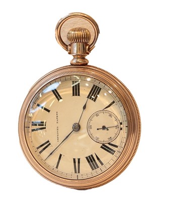Lot 304 - A gold plated open faced pocket watch, circa...