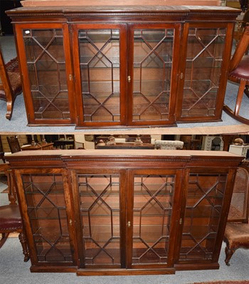 Lot 1166 - Two mahogany astragal glazed bookcase upper...