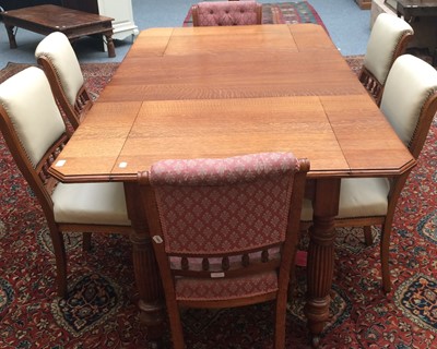 Lot 1147 - A late Victorian oak extending table,...