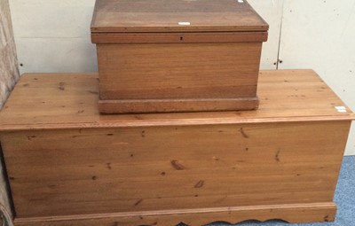 Lot 1141 - A modern pine blanket box 137cm bt 51cm by...